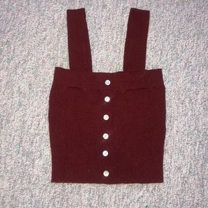 maroon tank cropped top